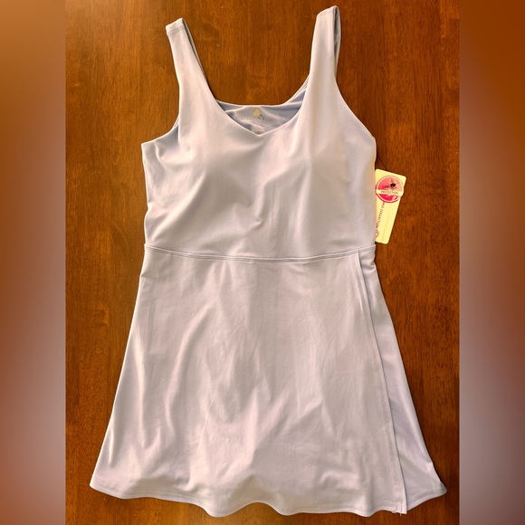 Yogalicious Nudetech Double Tee Tennis Dress Light Blue. Size L. NWT - Picture 2 of 7
